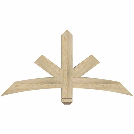 Ekena Millwork Alberta Rough Sawn Timber Gable Bracket, Douglas Fir, 48"W x 24"H x 4"D x 4"F, 12/12 Pitch GBW048X24X0404ALB00RDF